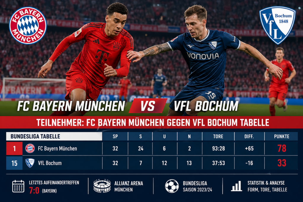 teilnehmer: fc bayern münchen gegen vfl bochum tabelle